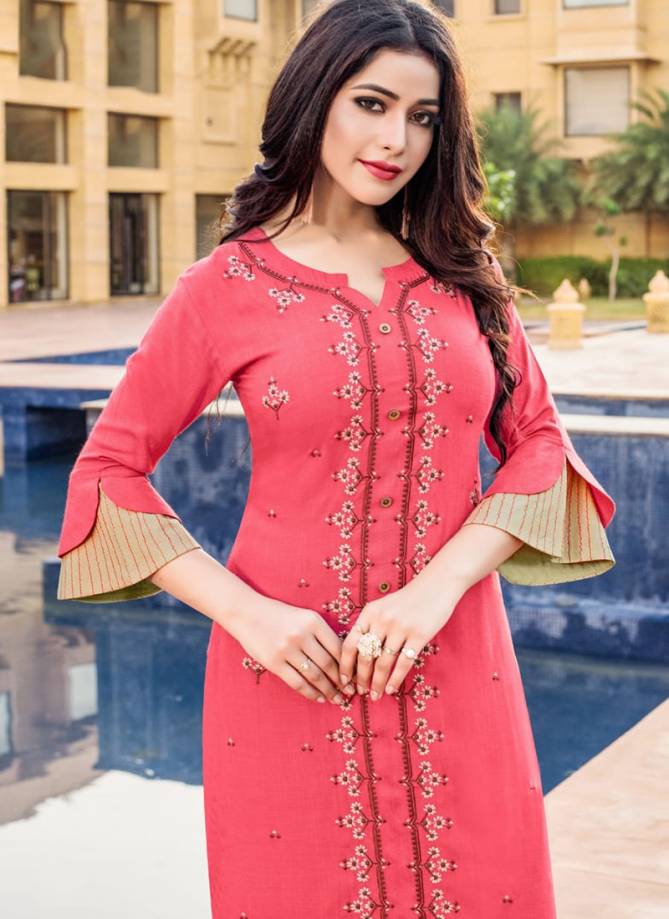 Chemistry Rayon Designer Embroidered Party Wear Plazzo Kurti Collection 4001-4007